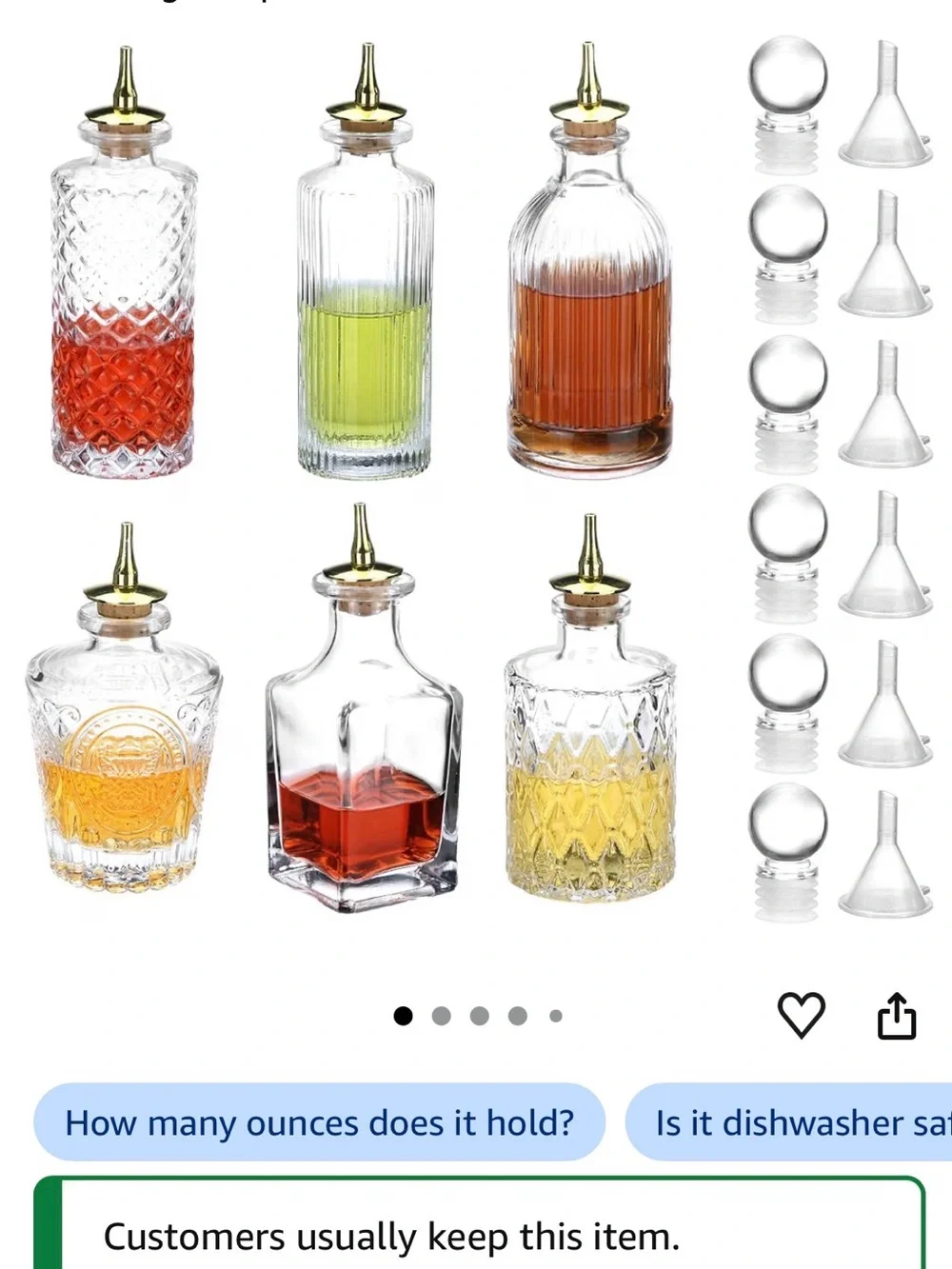 Glass Bitter Bottle let of 6 bottles